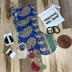 Blue and Green Paisley stocking